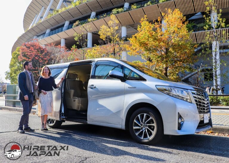 Private van with driver greeting guests